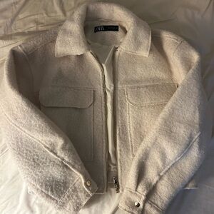 Zara white cropped jacket
